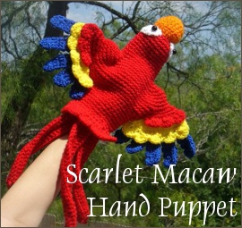 scarlet macaw hand puppet