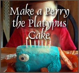 how to make a perry the platypus cake