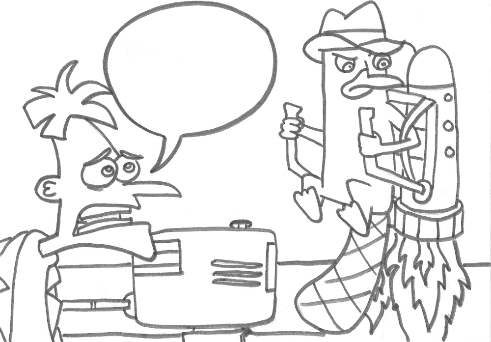 Doofenshmirtz and Agent P Coloring Page