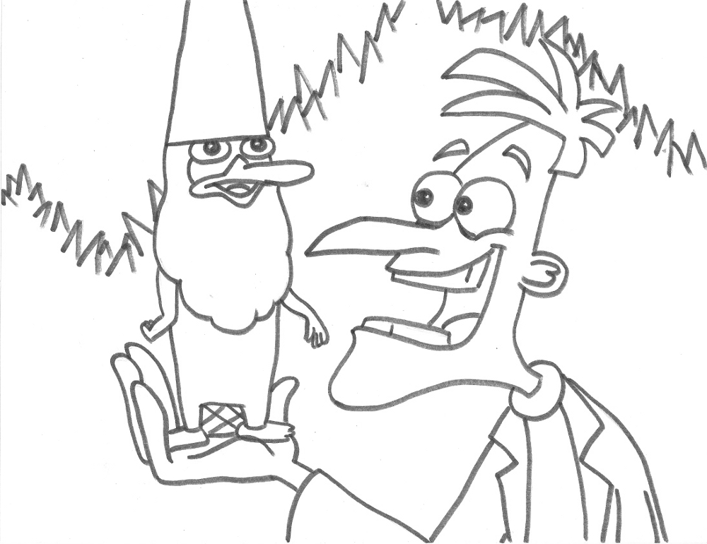 Perry the Lawn Gnome?! Coloring Page