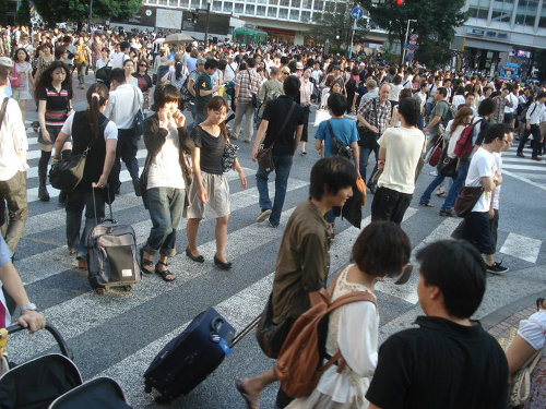 Shibuya intersection - the busiest intersection in the world.