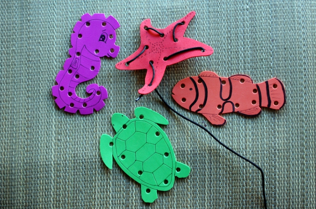 Homemade lacing shapes! To be sure.