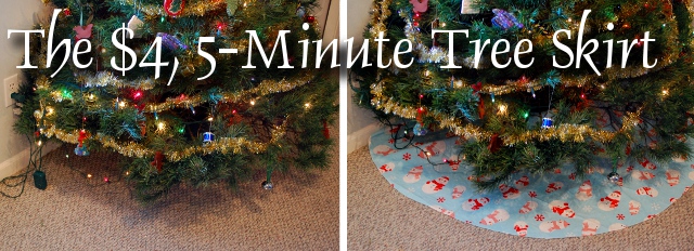 How to Make a 4 Dollar, 5 Minute Tree Skirt