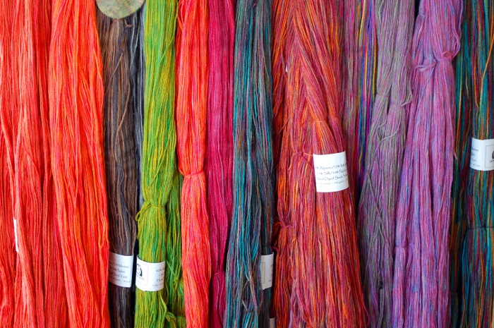 Beautiful hanks of yarn.