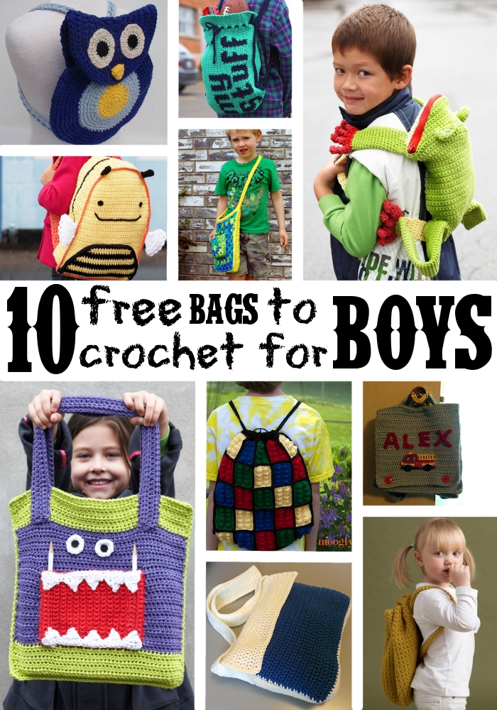 10 Free Bags to Crochet for Boys