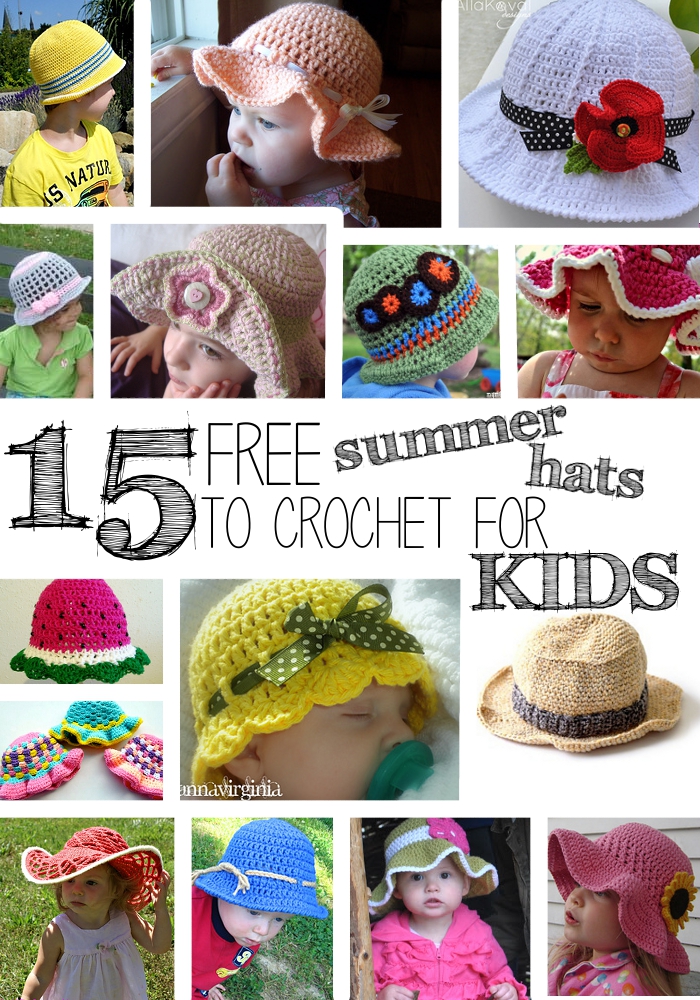15 Free Summer Hats to Crochet for Kids