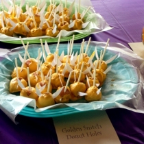 Harry Potter Party - Golden Snitch Donut Holes, Butterbeer Candy