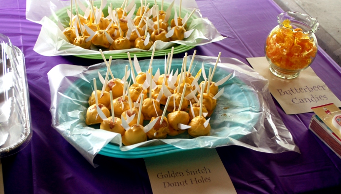 Harry Potter Party - Golden Snitch Donut Holes, Butterbeer Candy