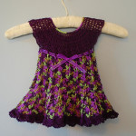 Delicate Delphinium, little crochet baby dress